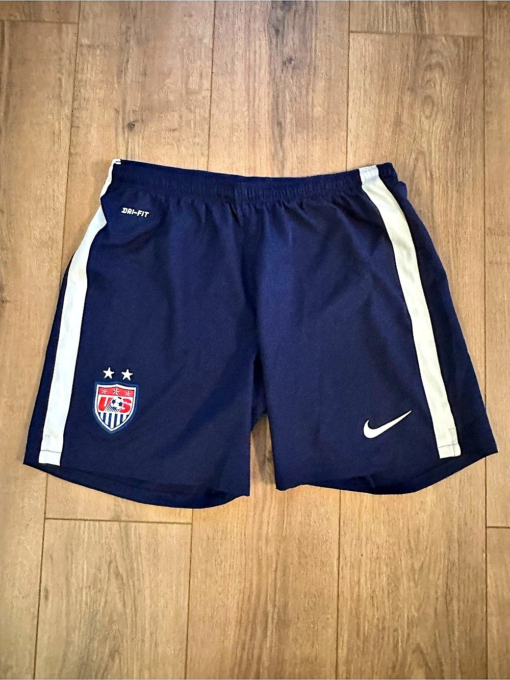 Nike US Soccer USMNT Dri-FIT Training Shorts Blue & White Mens Medium